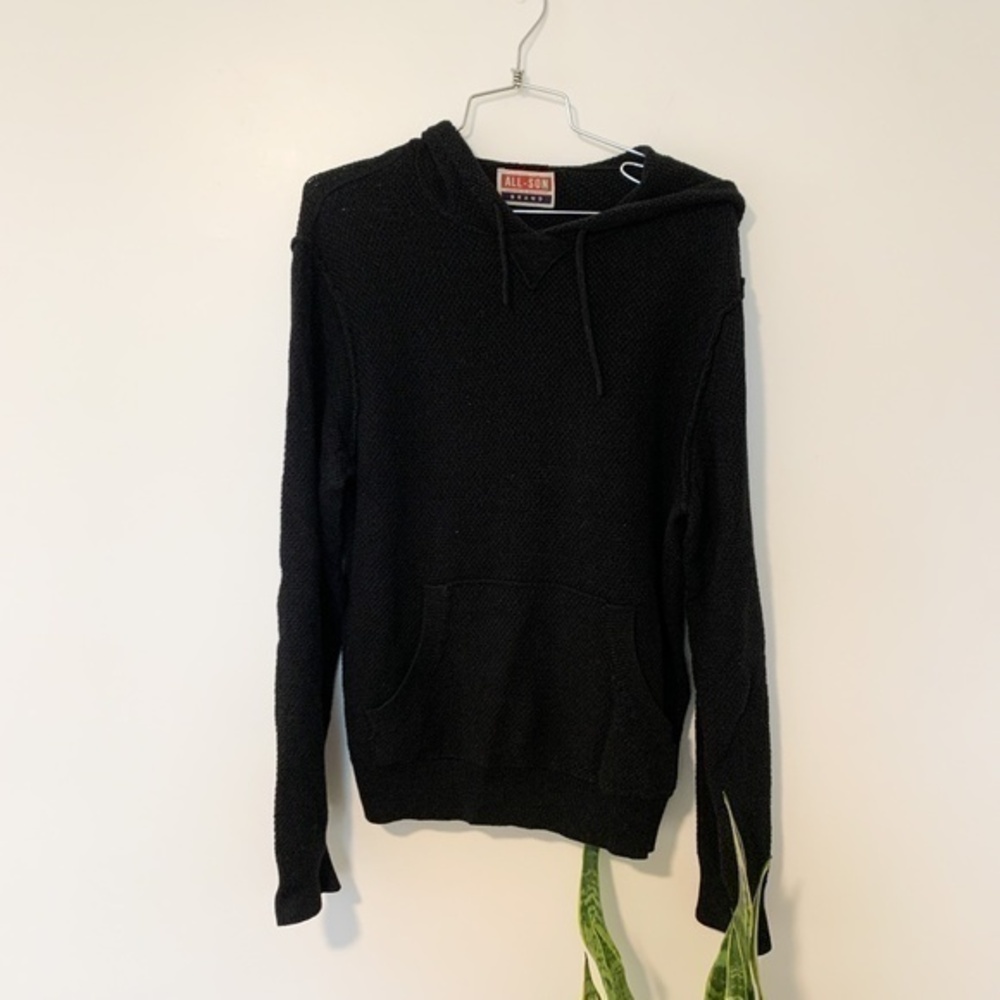 Urban Outfitters All-Son Black Brand Knit Hoodie sz M